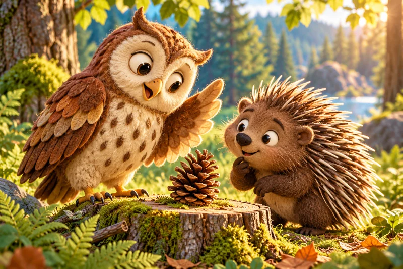 Curious Masterminds owl and porcupine class artwork